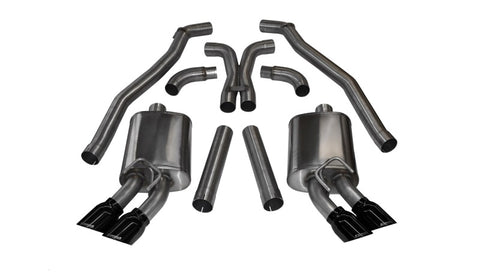 Corsa 2012-2015 Chevrolet Camaro Coupe ZL1 6.2L V8 Black Sport Cat-Back + XO Exhaust - 14971BLK