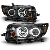 ANZO 2008-2010 Scion Xb Projector Headlights w/ Halo Black - 121280
