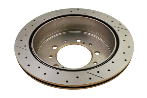 DBA 07+ Toyota Landcruiser 200 Series Rear Cross Drilled & Slotted Street Series Rotor - 2723X