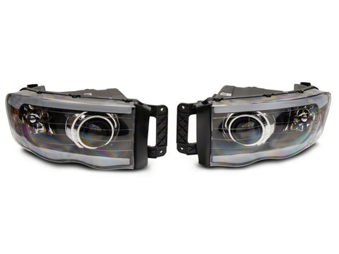 Raxiom 02-05 Dodge RAM 1500/2500/3500 Axial LED Projector Headlights- Blk Housing (Clear Lens) - R131477