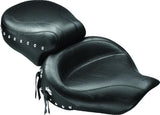 Mustang 91-05 Harley Dyna Wide Touring 1PC Seat w/Studs - Black - 75530