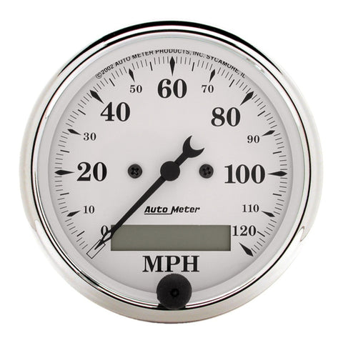 Autometer Old Tyme White 5 Piece Kit (MPH/FUEL/OILP/WTMP/BAT) 59-60 Chevy Car Direct-Fit Dash Kit - 7034-OTW