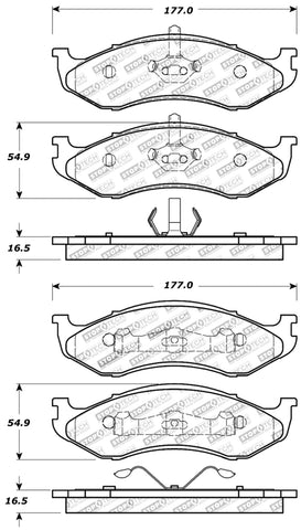 StopTech Sport Brake Pads w/Shims and Hardware - Rear - 309.04770
