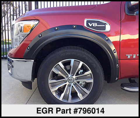 EGR 17-23 Nissan Titan Traditional Bolt-On Look Fender Flareswith Fender Badge Set Of 4 - 796014