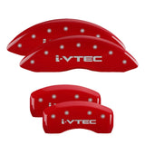 MGP Front set 2 Caliper Covers Engraved Front Vtec Red finish silver ch - 20210FVTCRD