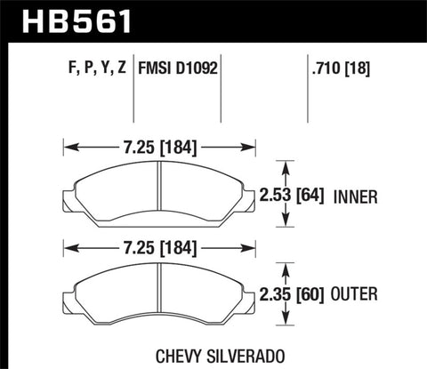Hawk Performance Ceramic Street Brake Pads - HB561Z.710