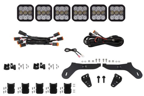 Diode Dynamics 17-20 Ford Raptor SS5 Grille CrossLink Lightbar Kit Sport - White Combo - DD7335