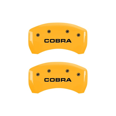 MGP Rear set 2 Caliper Covers Engraved Rear Cobra Yellow finish black ch - 10010RCOBYL