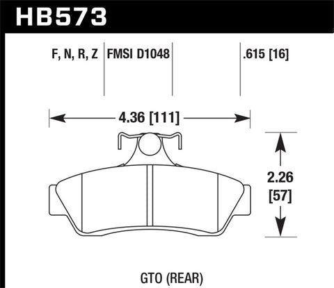 Hawk HP+ Street Brake Pads - HB573N.615