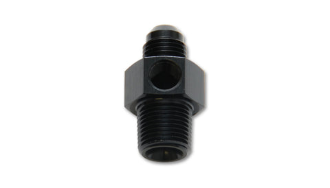 Vibrant -8AN Male to 3/8in NPT Male Union Adapter Fitting w/ 1/8in NPT Port - 16498
