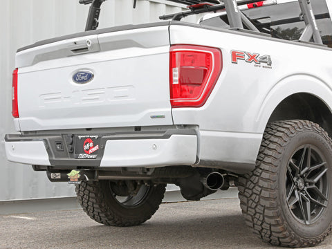aFe Vulcan 3in 304 SS Cat-Back Exhaust 2021 Ford F-150 V6 2.7L/3.5L (tt)/V8 5.0L w/ Black Tips - 49-33126-B