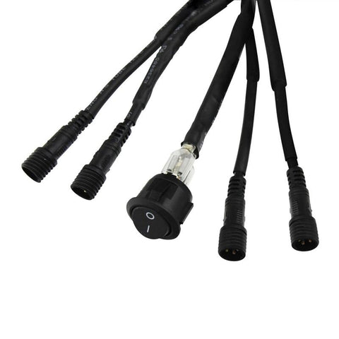 Westin Universal LED Rock Light Kit - 4 Lights - 14ft 9in Wiring Harness & Switch - Black - 09-80005
