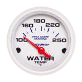 Autometer Marine White Gauge 2-1/16in Electric Water Temperature Gauge 100-250 Deg F - 200762