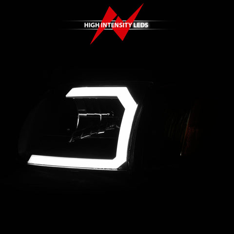 ANZO 00-04 Toyota Tundra (Fits Reg/Acc Cab Only) Crystal Headlights w/Light Bar Black w/Corner Light - 111579