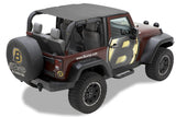 Bestop 10-18 Jeep Wrangler JK 2-Door Header Safari Bikini (Black Diamond) - 52583-35