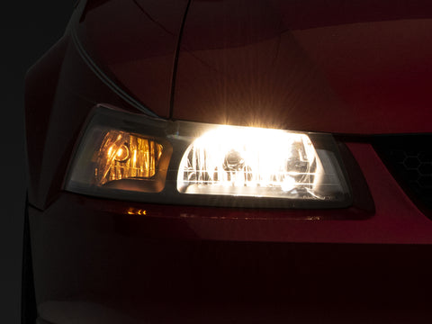 Raxiom 99-04 Mustang Axial Series OEM Style Replacement Headlights- Black Housing (Clear Lens) - 413419