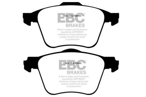 EBC 11+ Volvo S60 2.5 Turbo T5 (315mm Front Rotors) Redstuff Front Brake Pads - DP31914C