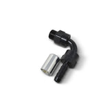 Russell Hose End Crimp On 10 Sae Port Male To -8 Hose 90 Deg Swivel Blk Anodized - 610960