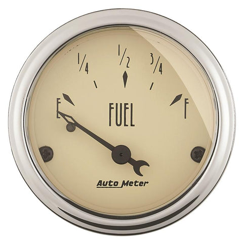 Autometer 2-1/16in Antique Beige 0E to 90F Electric Fuel Level Gauge - 1815