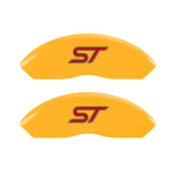MGP 4 Caliper Covers Engraved Front & Rear No Bolts/St Yellow Finish Black Char 2018 Ford Fusion - 10244SST1YL