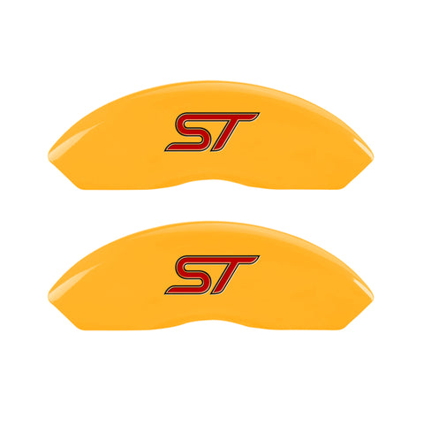 MGP 4 Caliper Covers Engraved Front & Rear No Bolts/St Yellow Finish Black Char 2018 Ford Fusion - 10244SST1YL