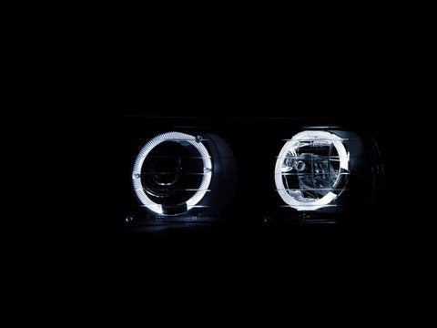 ANZO 1999-2002 Chevrolet Silverado 1500 Projector Headlights w/ Halo Black - 111189