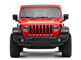 Raxiom 18-22 Jeep Wrangler JL/JT Axial 9-Inch LED Headlights w/RGB Halo- Blk Housing (Clear Lens) - J142668