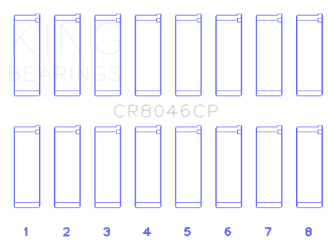 King Porsche M 48.00 / M 48.50 (Size STD) Rod Bearing Set - CR8046CP