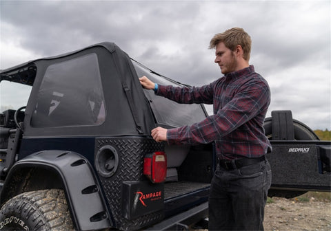Rampage 97-06 Jeep Wrangler TJ Frameless Trail Soft Top Kit - Black Diamond - 106535
