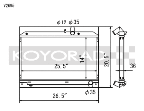 Koyo 04-08 Mazda RX-8 1.3L (MT) Radiator - V2695