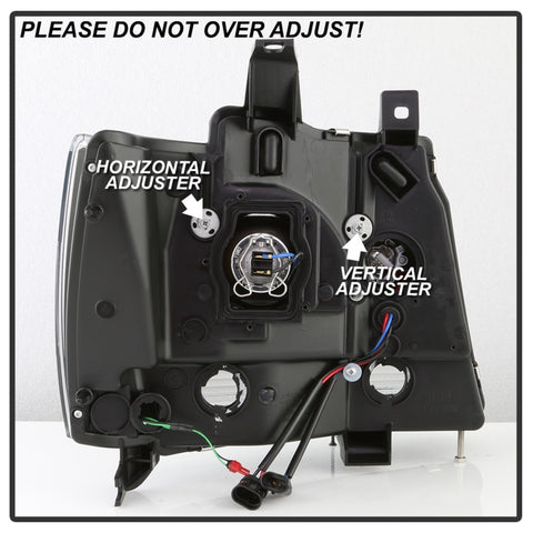 Spyder 07-14 Chevy Suburban/1500/2500/Tahoe V2 Projector Headlights All Blk PRO-YD-CSUB07V2-DRL-BKV2 - 5085986
