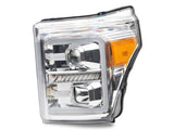 Raxiom 11-16 Ford F-250 Super Duty LED Projector Headlights - Chrome Housing (Clear Lens) - SD3621