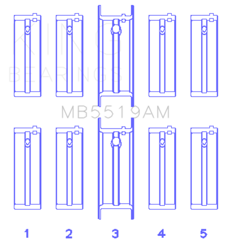 King Daewoo/Opel/Vauxhall (Size STD) Main Bearing Set - MB5519AM