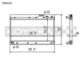 Koyo 89-97 Mazda MX-5 Miata 1.6/1.8L (MT) Radiator - VH060245