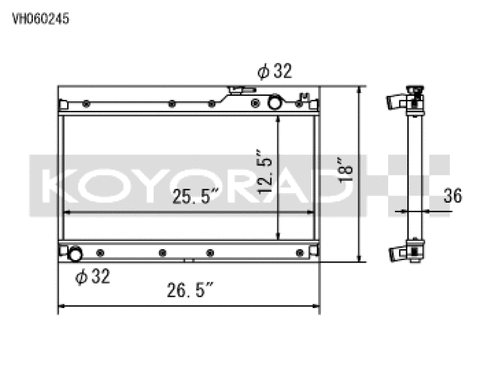Koyo 89-97 Mazda MX-5 Miata 1.6/1.8L (MT) Radiator - VH060245