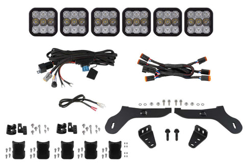Diode Dynamics 17-20 Ford Raptor SS5 Grille CrossLink Lightbar Kit - Pro White Combo - DD7337