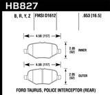 Hawk 13-16 Ford Taurus SHO Performance Ceramic Street Rear Brake Pads - HB827Z.653