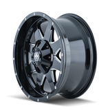 Mayhem 8040 Tank 17x9 / 5x127 BP / -12mm Offset / 87mm Hub Black w/ Milled Spokes Wheel - 8040-7952B