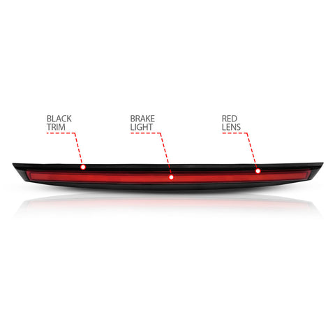 ANZO 2007-2014 Chevrolet Suburban 1500 LED 3rd Brake Light Black Housing Red Lens w/ Spoiler 1pc - 531110