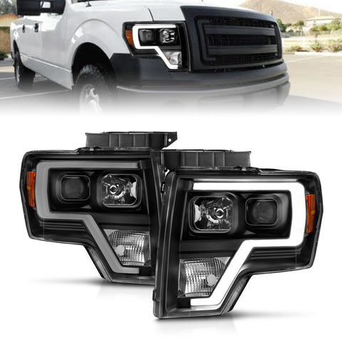 ANZO 2009-2014 Ford F-150 Projector Light Bar H.L Black Amber - 111443