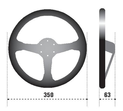 Sparco Steering Wheel 345 Suede Black - 015R345MSN
