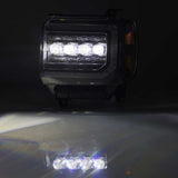 AlphaRex 14-18 GMC Sierra NOVA LED Proj Headlights Plank Style Black w/Activ Light/Seq Signal/DRL - 880617
