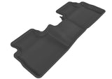 3D MAXpider 2008-2013 Nissan Rogue Kagu 2nd Row Floormats - Black - L1NS02921509