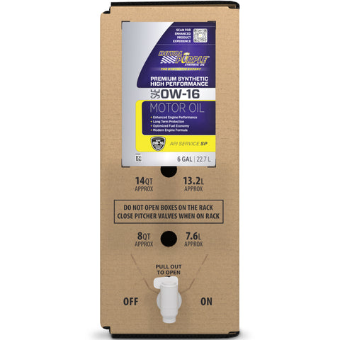 Royal Purple High Performance Ultra-Low Viscosity 0W16 Motor Oil - 6 Gallon Bag-In-Box - 60016