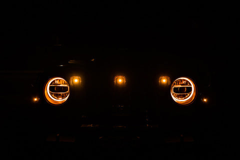 DV8 Offroad 2018+ Jeep JL Grill Amber Marker Lights - GRJL-02