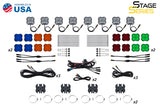 Diode Dynamics Stage Series SXS Rock Light Installer Kit - RGBW M8 (8-pack) - DD7753