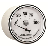 AutoMeter Gauge Oil Press 2-1/16in. 100PSI Elec Old Tyme White II - 1227