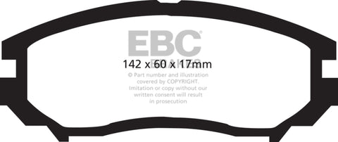 EBC 04-06 Hyundai Tiburon 2.7 6 speed Yellowstuff Front Brake Pads - DP41755R