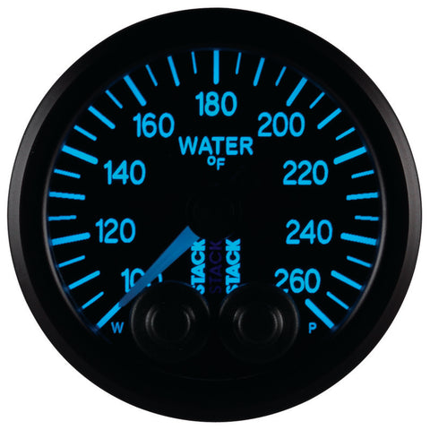 Autometer Stack Pro Control 52mm 100-260 deg F Water Temp Gauge - Black (1/8in NPTF Male) - ST3508