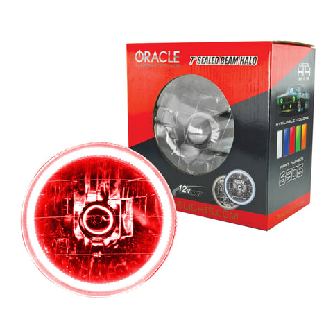 Oracle Pre-Installed Lights 7 IN. Sealed Beam - Red Halo - 6905-003